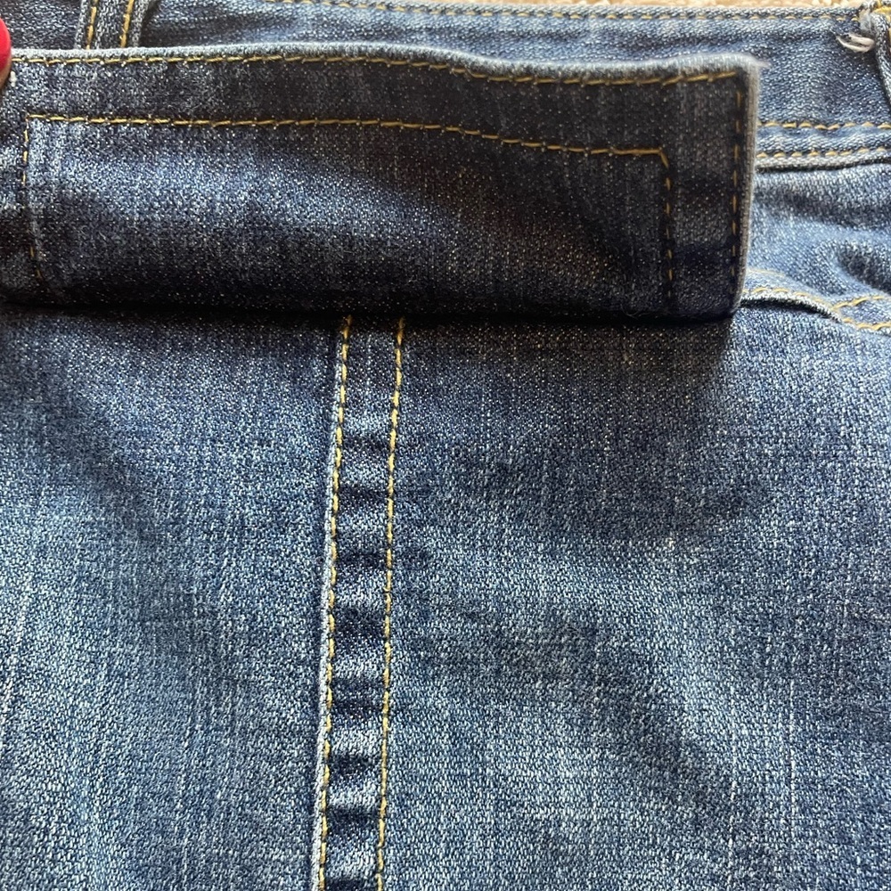 Y2K Trumpet Low Rise  Ann Taylor Loft‎ Denim Skirt Zipper Details  Sz 6 - Picture 9 of 14